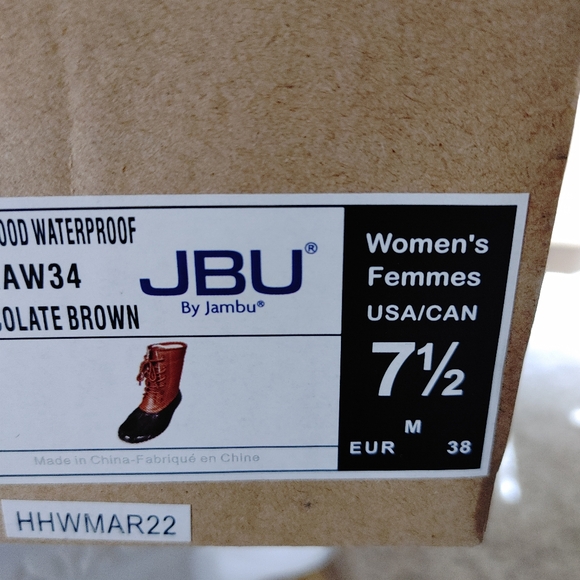 JBU Maplewood Water-Resistant Lace-Up Duck Boots, Navy Tan 7.5 - Picture 3 of 14